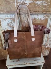 Load image into Gallery viewer, Rivet Tote Bag - Distressed Brown