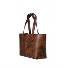 Load image into Gallery viewer, Rivet Tote Bag - Antique Brown