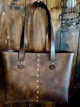 Load image into Gallery viewer, Rivet Tote Bag - Antique Brown