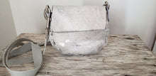 Load image into Gallery viewer, Small Crossbody - Silver Metallic Cowhide
