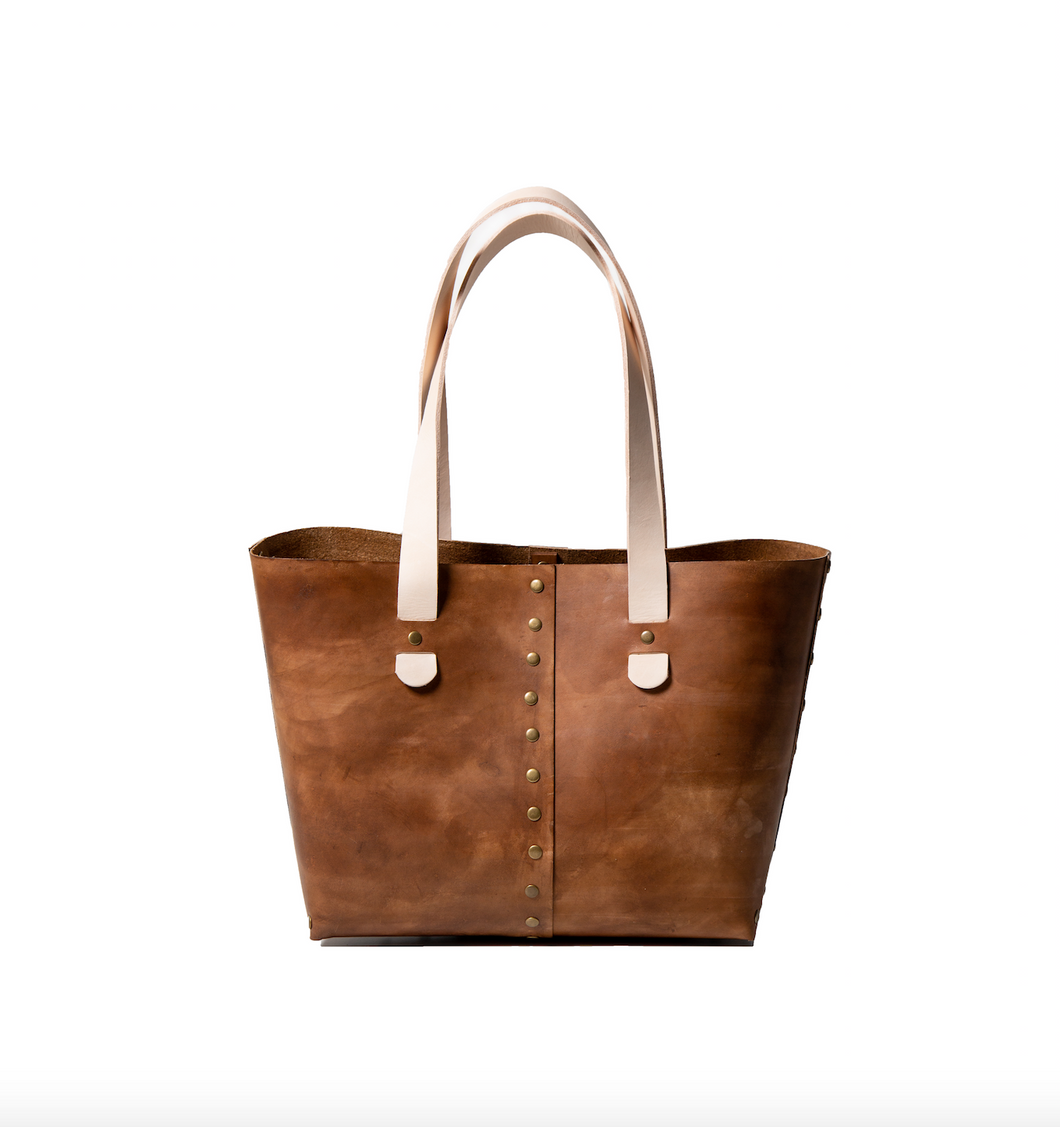 Rivet Tote Bag - Distressed Brown