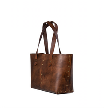Load image into Gallery viewer, Rivet Tote Bag - Antique Brown
